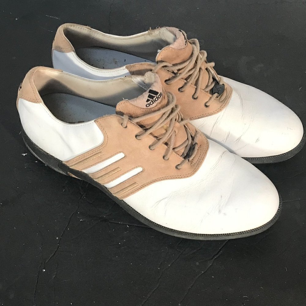 Adidas Brown Tan Golf Golfing Shoes Size 10
